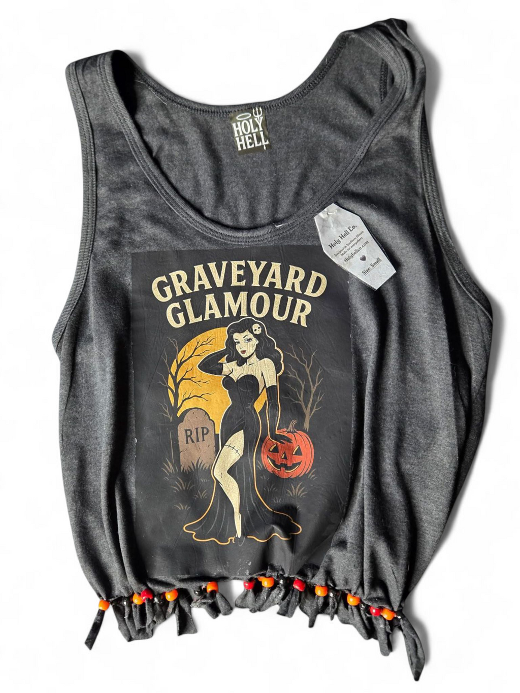Graveyard Glamour beaded fringe tank