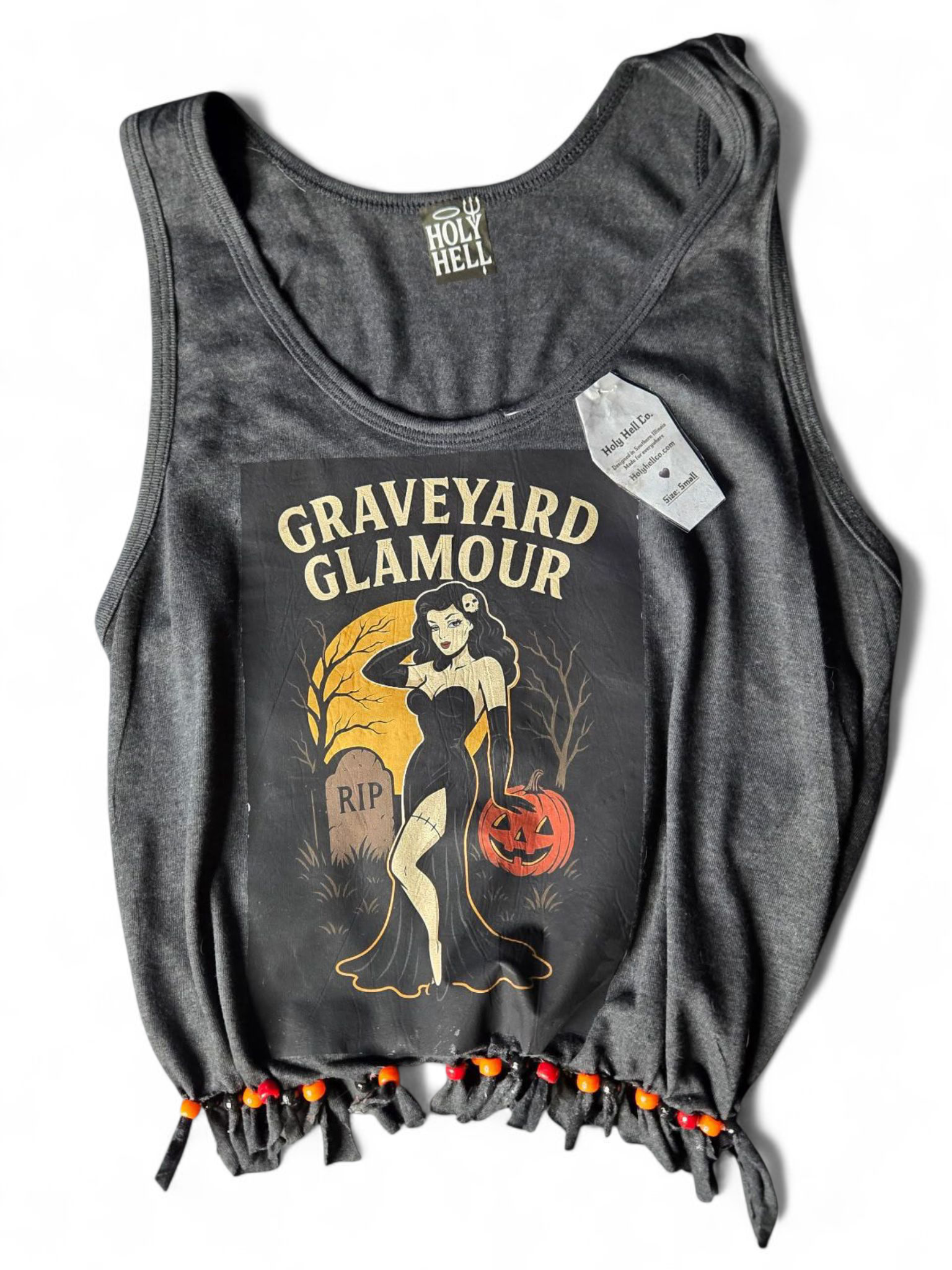 Graveyard Glamour beaded fringe tank