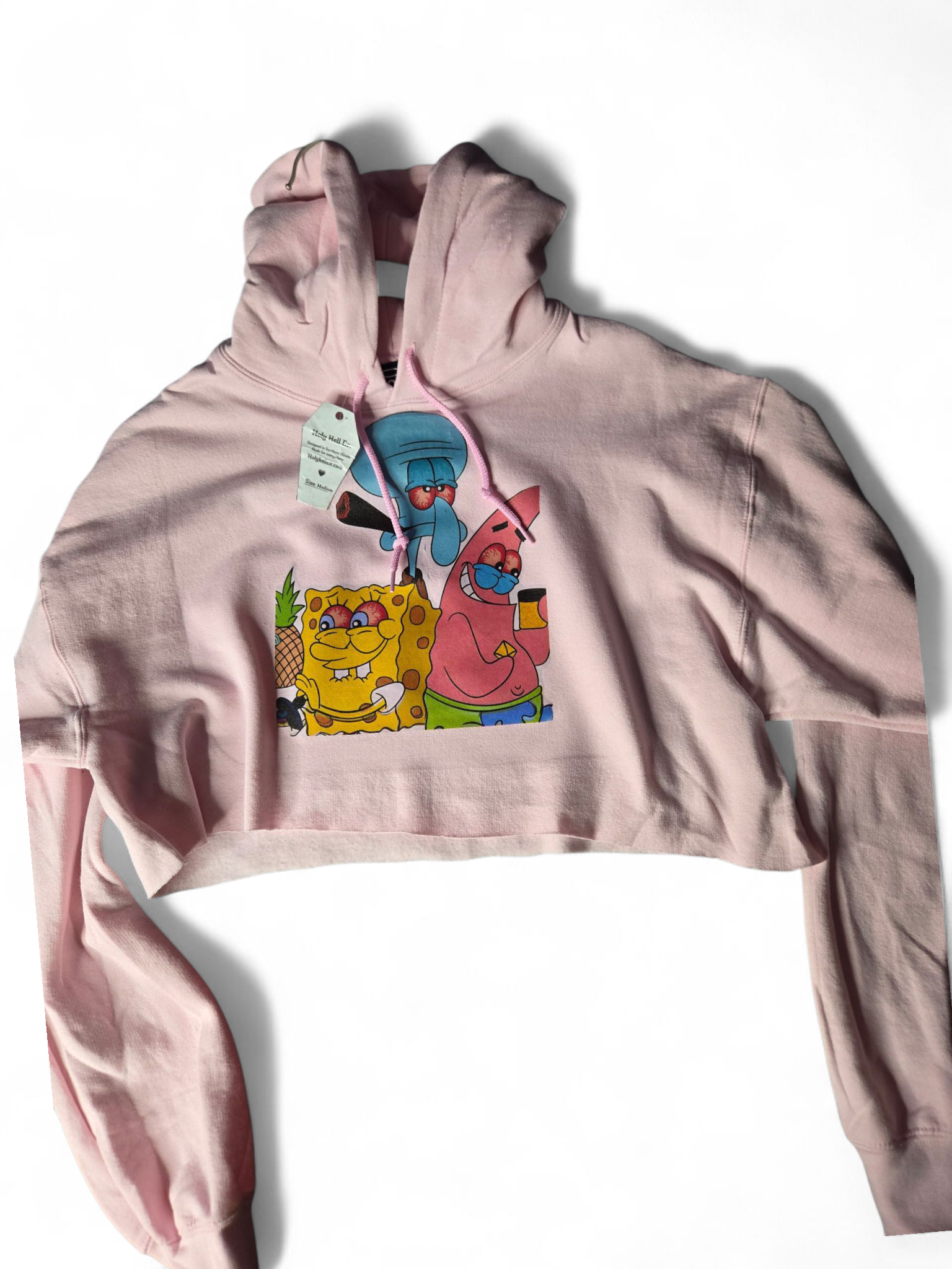 Sm0king Spongebob crop top hoodie